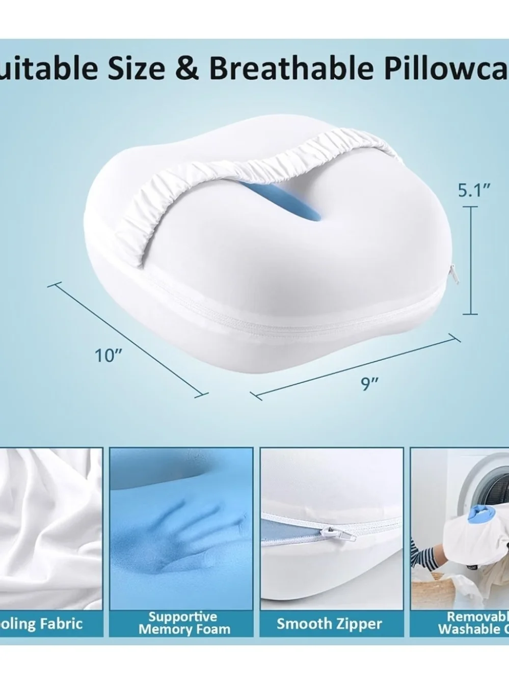 Side Sleeper Knee Pillow, Memory Foam Leg Pillow, Ergonomic Between Leg Pillow E